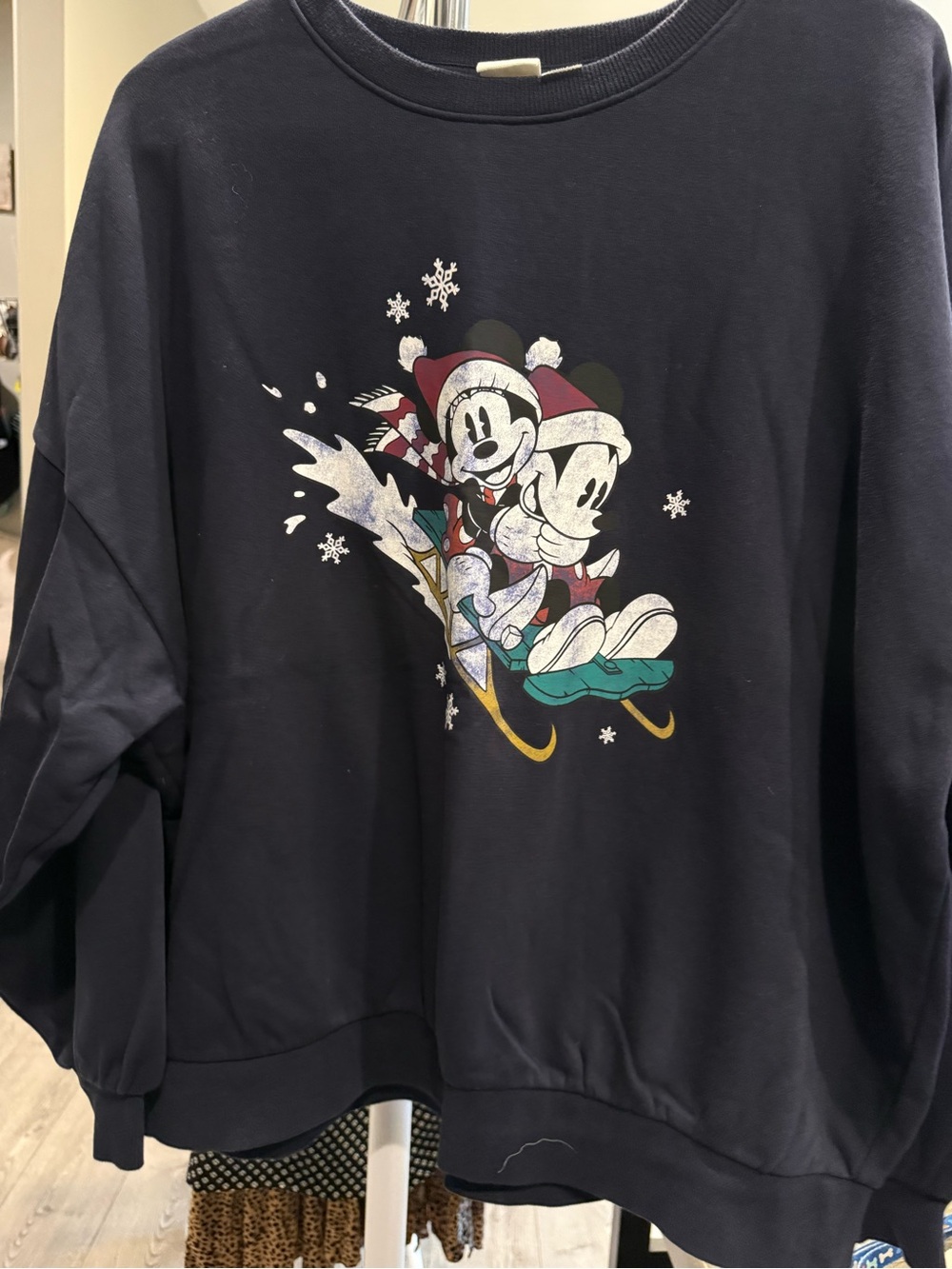 Navy Mickey & Minnie Holiday Graphic Sweatshirt